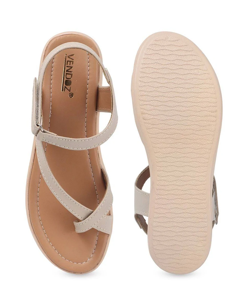 Women's Velcro Comfort Heel Sandals. - Image 4