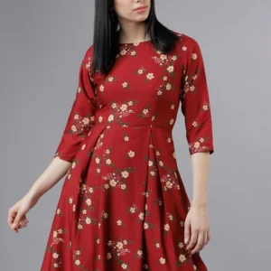 Tokyo Talkies Women's Floral Print Fit & Flare Maxi Dress