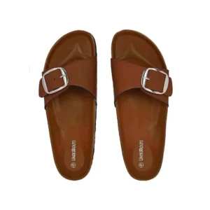 UNDERROUTE Women Flat Sandals with Synthetic upper For Women (Tan, 3)