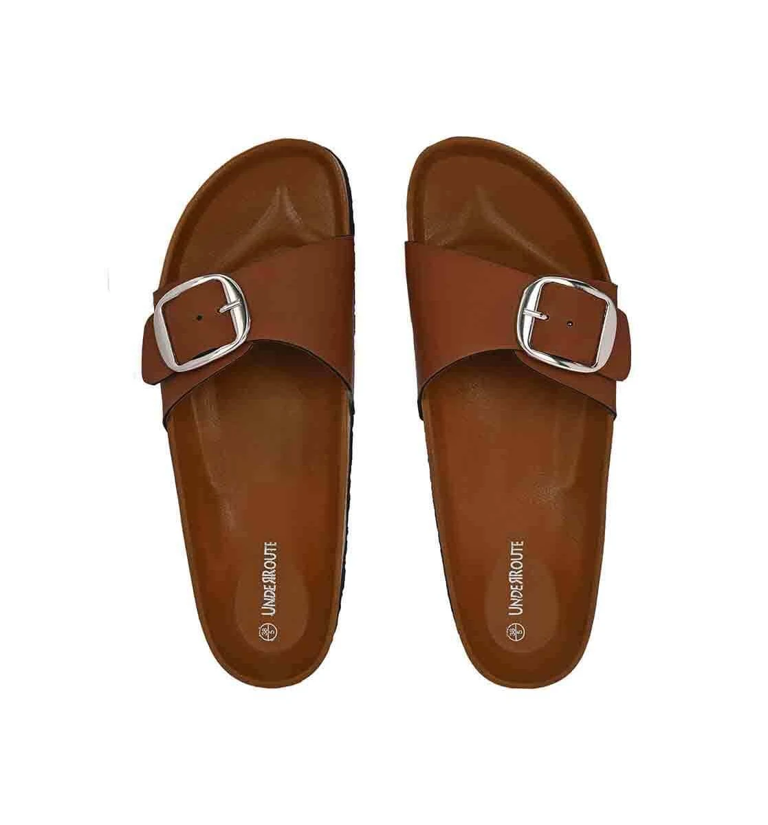 UNDERROUTE Women Flat Sandals with Synthetic upper For Women (Tan, 3)